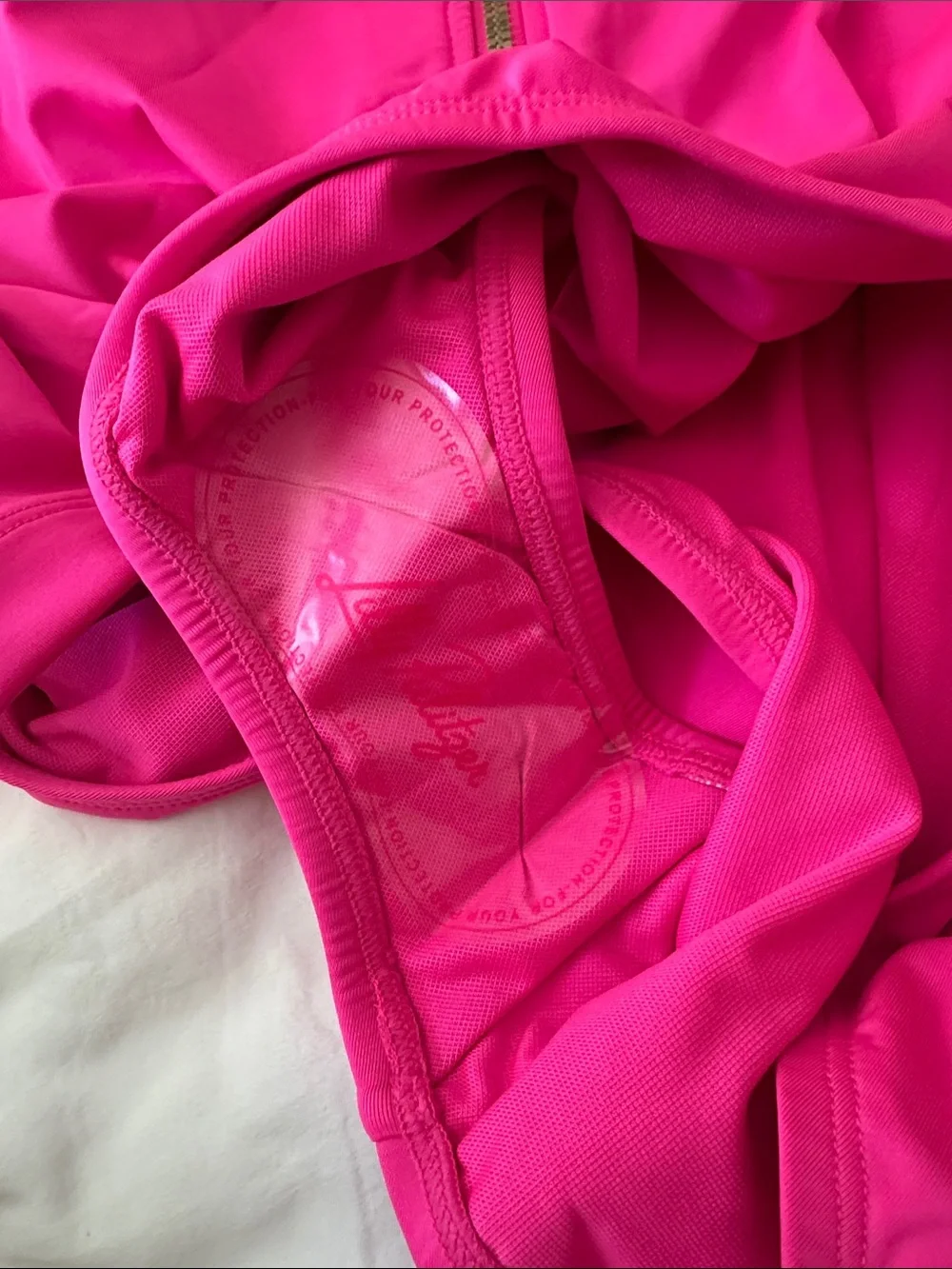 NWT, Lilly Pulitzer Randee Rashguard One-Piece Swimsuit, Passion Fruit Pink